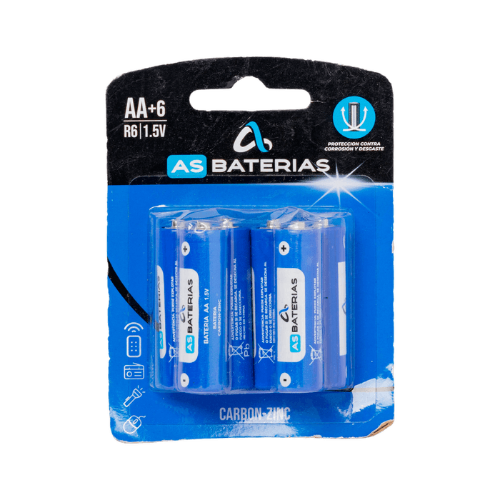 Pack de 6 baterías de carbono-zinc AA