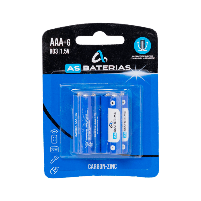Pack de 6 baterías de carbono-zinc AAA